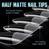 TOMICCA Almond Short Nail Tips for Gel Nails, Gel Full