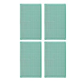 sourcing map PCB Board Double Sided Printed Circuit Prototyping Boards Plated Through Holes for DIY Soldering Electronic Projects, 90mmx150mm, Green Pack of 4
