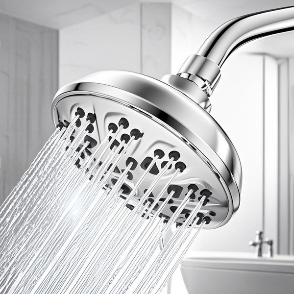 High Pressure Shower Head with 10-Setting Modes, 360° Adjustable Metal