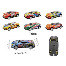 Hyakoz Stunt Toy Car Metal Small Toy Cars Mini Car Set Racing Car Wind Up Cars with Pull Back Toy Cars with 1 Storage Box for Toddlers Girls Boys Toy