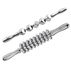 ONUEMP 2pcs Stainless Steel Massage Rollers for Ice Body Sculpting, Maderoterapia Kit Colombiana Professional, Cellulite Massager Roller, Lymphatic Drainage Massager, Cellulite Remover for Leg Back