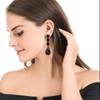 EVER FAITH Black Rhinestone Crystal Multi Teardrop Pierced Drop Dangle