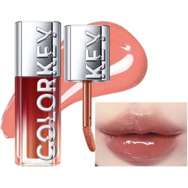 COLORKEY- Brillo de labios 3D Plump Oil, acabado de alto brillo, tinte de labios, hidratante, no pegajoso, transparente y natural, Gl