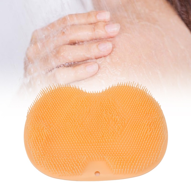 Foot Scrubber Massager with Suction Cups Orange Soft Foldable Shower
