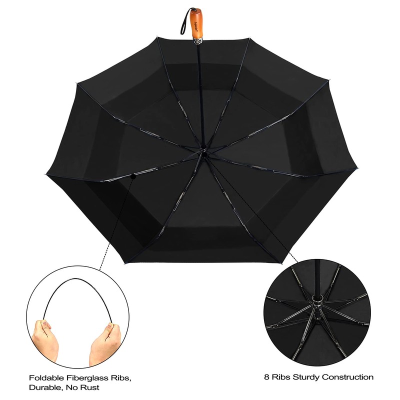 Lejorain 54inch Large Umbrella Auto Open Close with Folding Golf