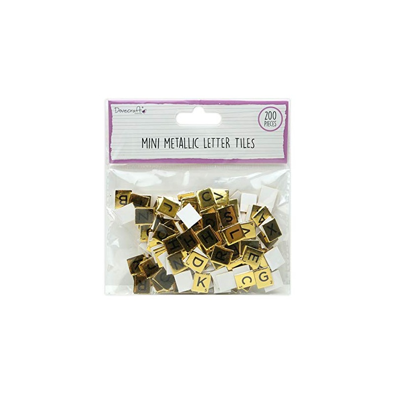 Dovecraft DCBS263 Essentials Mini Metallic Letter Tiles Gold, Multi, one