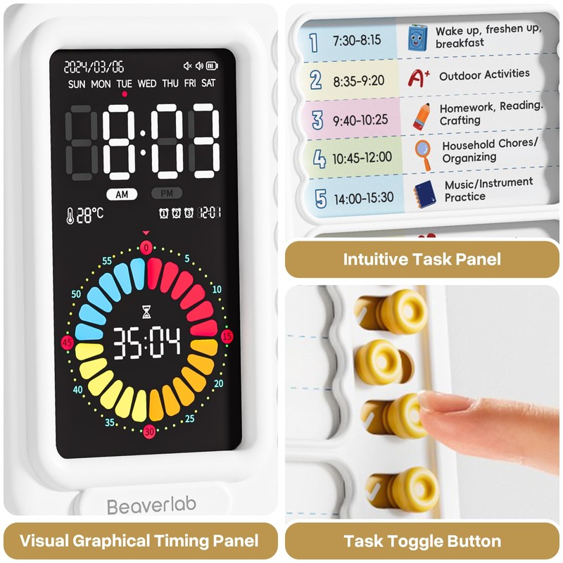 Visual Timer for Kids with 99 Minute Countdown, ADHD Timer