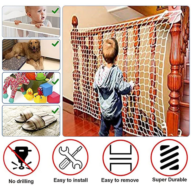 KACQIYT White Safety Net Cat Net Protective Net Children's Bunk