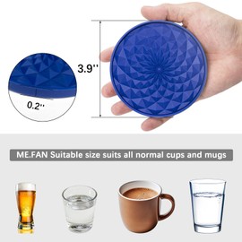 YUGUARD Silicone Coasters [6 Pack] Coasters with Holders - Drink Coasters - Table Coasters - for Hot or Cold Drinks Thickened, Non-Slip, Non-Stick, Deep Tray Black