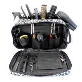 Kassaki Pro Hairdressing Bag Barber Tool Carry Bag Hair Equipment Salon Storage Travel Bag Leopard Print (Silver Leopard)
