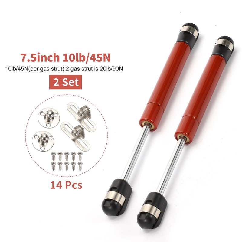 ACROPIX 6pcs 7.5" 10lb/45N Red Universal Lift Support Gas Strut