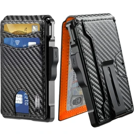 umoven Wallet for Men - with Money Clip Slim Leather Slots Credit Card Holder RFID Blocking Bifold Minimalist Wallet