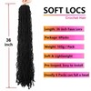 Datuoda 36 Inch Faux Locs Crochet Hair 6 Packs Soft