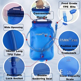 TANNOZHE Hydration Bladder,3Litre Leak Proof Water Bladder Large Opening Water Reservoir,BPA Free Hydration Pack Replacement,Sports Travel Reservoir Hydration Bag Pack Hiking Outdoor