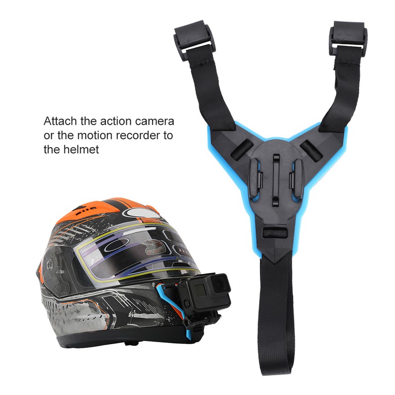 TELESIN Motorcycle Helmet Strap Mount with Frame Housing for GoPro