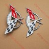 Truckemblems Pair Chrome Red For 1997-2004 C5 50TH Front Nose