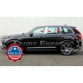 Made in USA - Trims Express 2015-2025 Volvo XC90 6Pc Chrome Pillar Post Stainless Steel Trim Door Cover