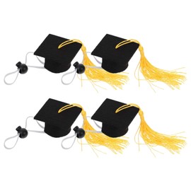 KESYOO 4pcs Mini Graduation Cap Pet Graduation Caps Small Dog Graduation Hats with Yellow Tassel Pet Graduation Costume for Dogs Cats Holiday Costume Accessory