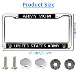 US Army License Plate Frame Metal Army Mom Pride Easy Installation License Plate Frame US Army Mom Support License Plate Frame Devoted Gift for Army Solider