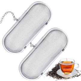 Tea Filter, Stainless Steel Capsule Art Tea Filter, Spice, Fine-Pored Tea Filter with Chain, Tea Out for Spice, Spice Strainer, Spice Filter, Strainer Ball for Teapots
