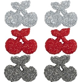 DoDoBeads 6 Pcs Bling Big Cherry Junk Case Charms Bulk – Mixed Colors Charms for Junk Cases, Resin & Rhinestone Cherry Junk Charm with Flat Backs, Easy to Use