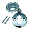Polished Brass Round Keyhole Cover Escutcheon with Screws (1, Chrome)