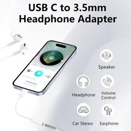 KP TECHNOLOGY Earphones for Nothing Phone (2a) Plus/Nothing CMF Phone 1 / Nothing Phone (2a) / Nothing Phone (2) / Nothing Phone (1) with USB C to 3.5mm Adapter