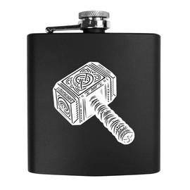 6oz (170ml) 'Viking Hammer of Thor' Pocket Hip Flask (HP00032366)