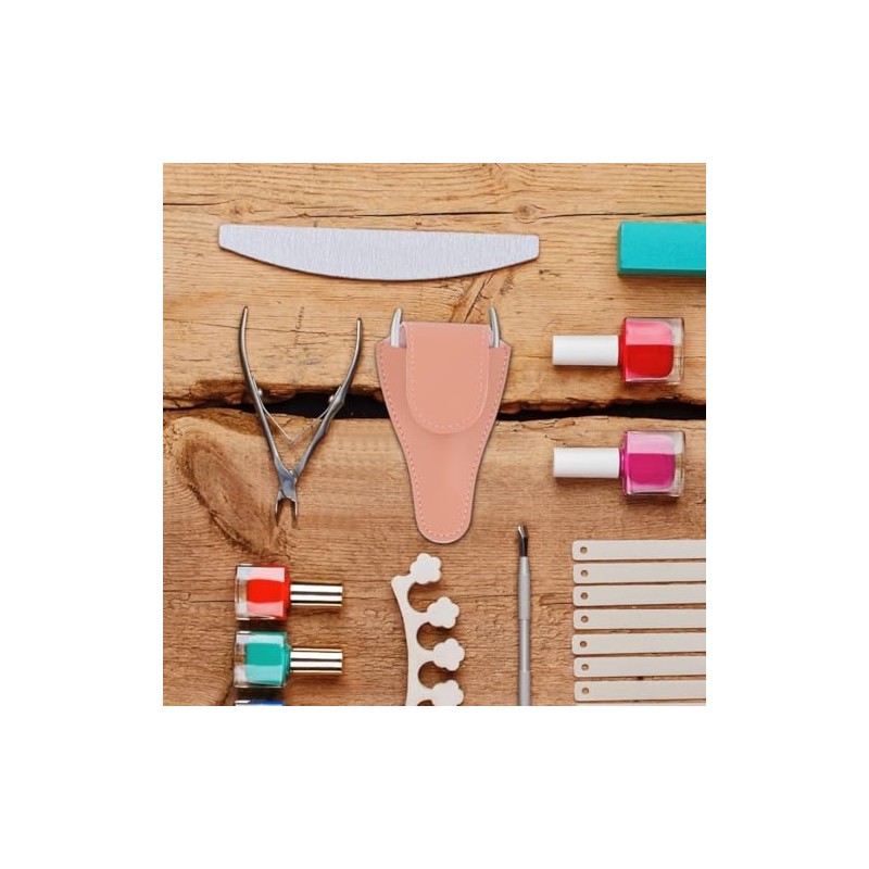 Angoily Bolsa para tijeras de uñas, funda de piel, soporte
