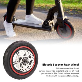 Grcfumo Electric Scooter Rear Wheel, Rear Wheel Assembly with 120mm Brake Disc, Solid Tire Wheel Hub for Electric Scooter