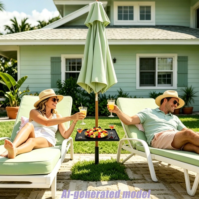 11"x8" Beach Umbrella Table Tray for Beach Umbrella Diameter Under