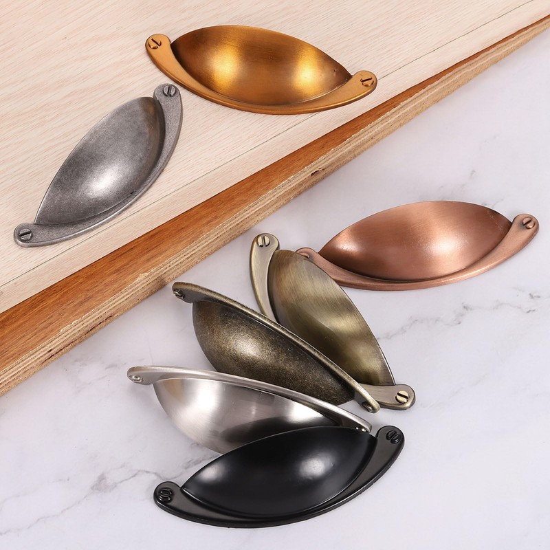 sourcing map Drawer Pulls, 4Pcs 2-1/2" - Zinc Alloy Brushed