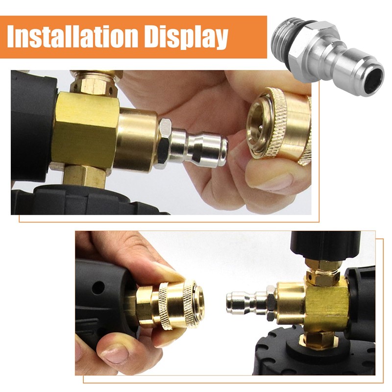 2 Pcs 1/4'' Quick Release Connector, 14mm Male Thread to
