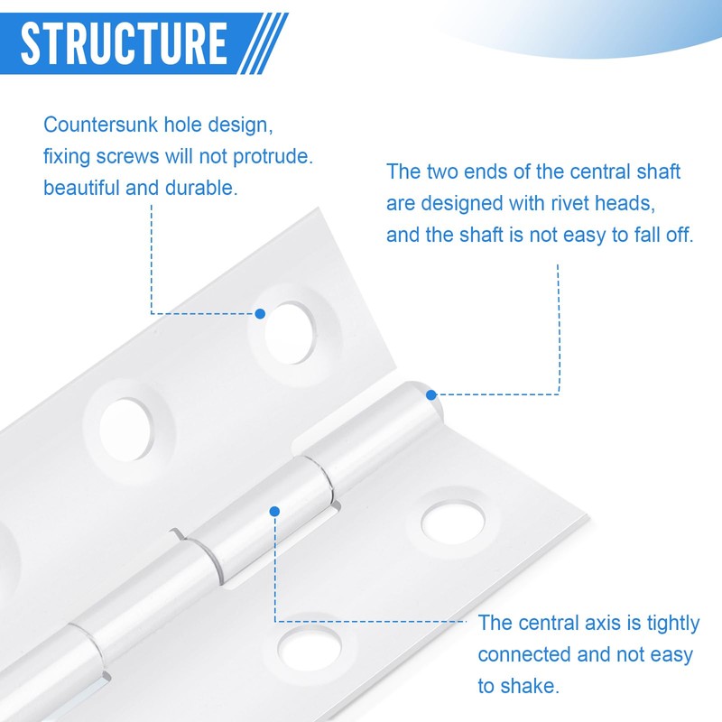 Pack of 10 Hinge, Foldable, 44 mm x 31 mm,
