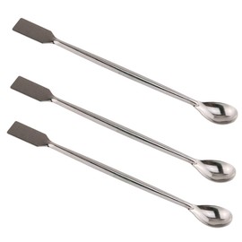 E-sobresaliente - Espátula de laboratorio 2 en 1 de acero inoxidable para mezclar reactivo de doble extremo, cuchara de muestreo, espátula de 20 cm