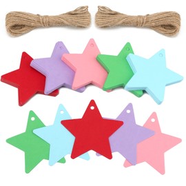 Star Gift Tags for Christmas Pack of 100 Kraft Paper Labels Gift Tags with Jute String