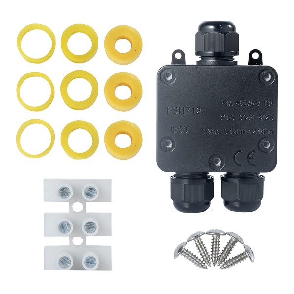 Junction Box, Waterproof, 3-Way Waterproof Junction Box, Waterproof IP68 Electrical