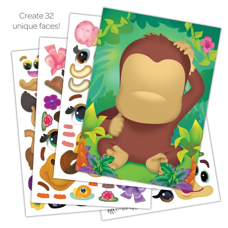Bendon Zany Zoo Create-A-Face Sticker Pad 42424