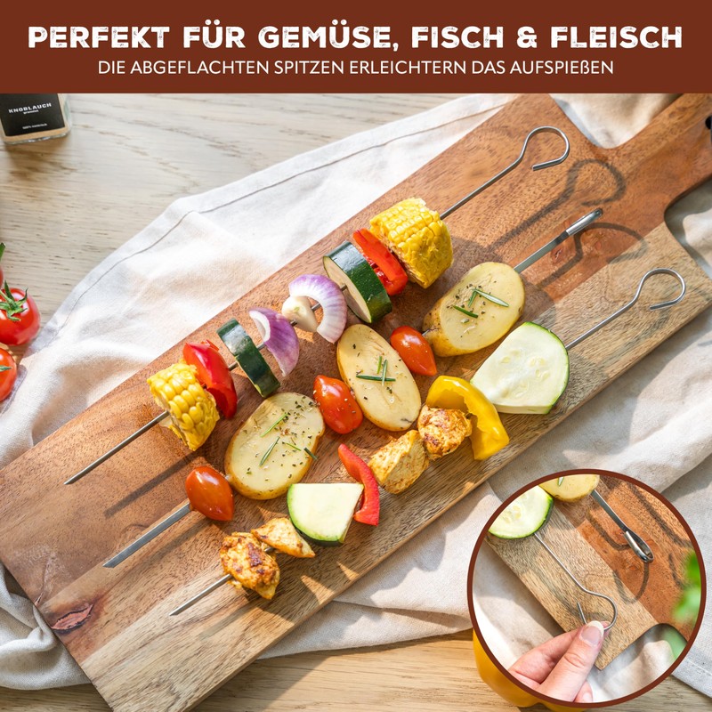 bremermann 6 Barbecue Skewers with Holder // Stainless Steel //