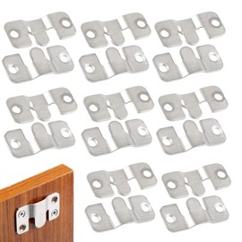 16Pcs Stainless Steel Interlock Hanging Buckle,Flush Concealed Mount Brackets Stainless Steel Z Clip Bracket Interlock Hanging Buckle Mountain Buckle for Picture Display Art Gallery