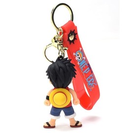 Blue Aura Premium rubber Luffi Cap Standing Cute Anime Cartoon 3D Creative Keychain | Car key rings| Bike Key Chains | Bag Charm