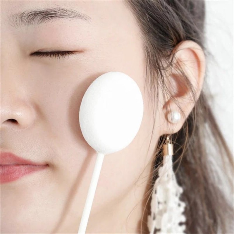 Long Handled Powder Puff, Makeup Sponge Applicator, 5-Piece Set, Beauty