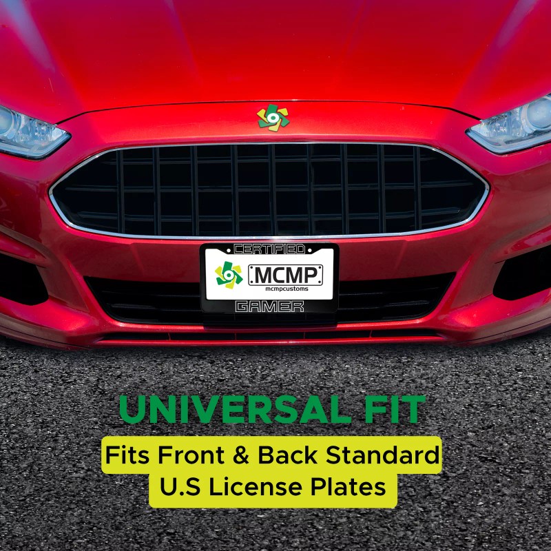 MCMP Customs Certified Gamer Gaming Aluminum Car License Plate Frame