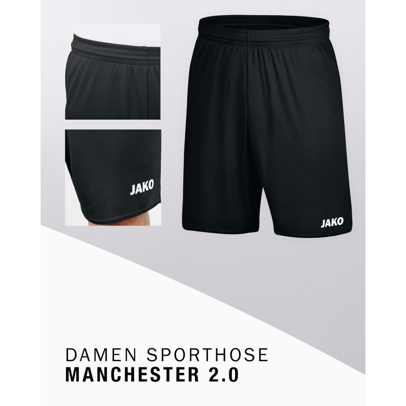Jako Manchester 2.0 Women's Sports Shorts, black, 42-44