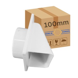 TronicXL Exhaust Hood 100 mm with Backflow Flap, Air Hood Ventilation Hood, Supply Air Hood, Outer Wall Ventilation Hood, Dryer Hood, Vent Hood, Check Valve, Outlet Hood