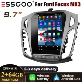 ESSGOO For Ford Focus 2012-2018 Android 13 9.7" Apple CarPlay Car Stereo WIFI GPS 2+64G