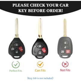 OFF WE GO for Toyota Key Fob Cover, Soft TPU Protection Key Case Fit for Toyota Corolla 2008-2013/ Camry 2007-2011/ Venza 2009-2016 4 Buttons Smart Remote Car Key (Silver Black)