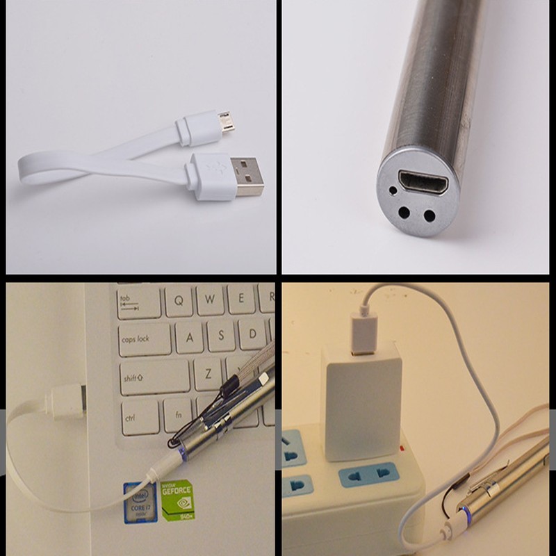 Optimal Shop USB Rechargeable Mini LED Flashlight,High Lumen Pen Light