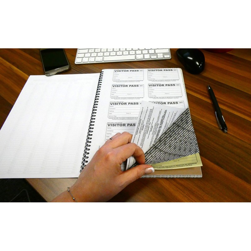Cherry NCR Confidential Visitor Pass 90mm x 60mm Duplicate Book