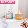 Qopoto Body Powder Puff and Container, Glass Box for Dust